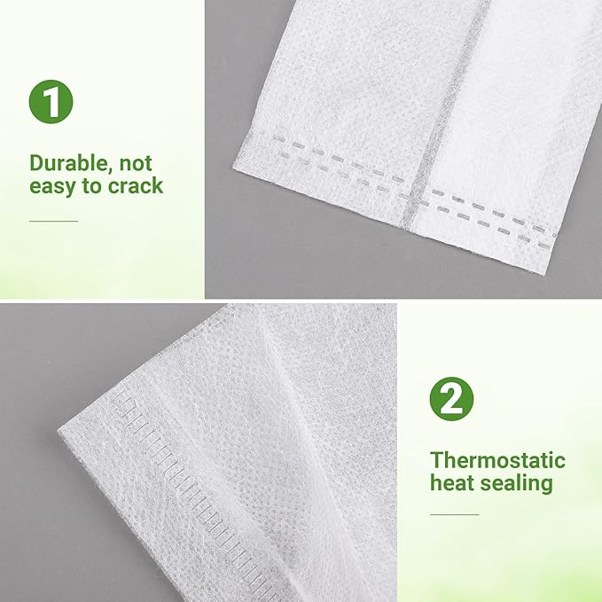 GREANER 100PCS Biodegradable Plant Bags, 5.9x6.3 inches Non Woven Seedling Bags for Planting, Garden Seed Starters Pouchs for Vegetables, Flowers, Indoors and Outdoor Use