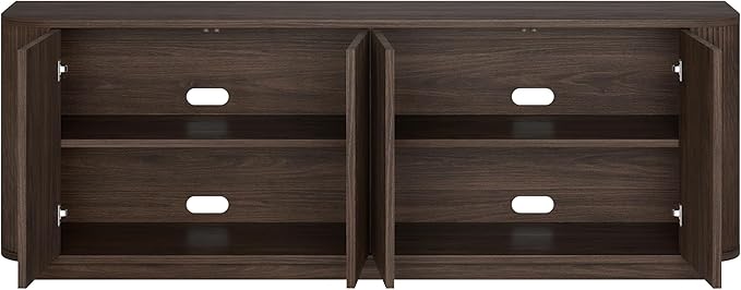 Henn&Hart Rectangular TV Stand for TV's up to 75" in Warm Brown, for Home, Living Room, Bedroom, Entertainment Room, Office