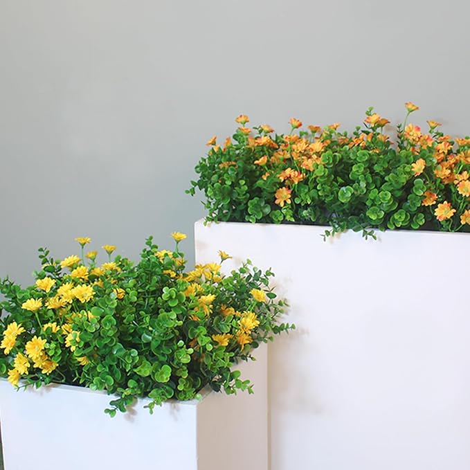 Outdoor Plants Artificial 8 Bundles Plastic Greenery