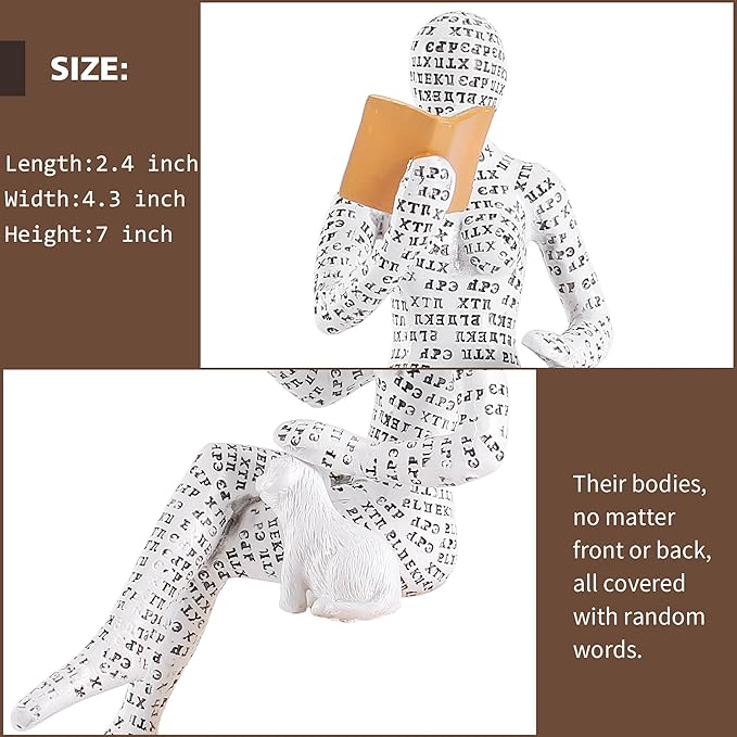 GRAPMKTG Home Decor Pulp Reading Women Thinker Statue Aesthetic Sculpture Room Decor Modern Abstract Decoration on Shelf Table Desk for Living Room Office Bedroom I