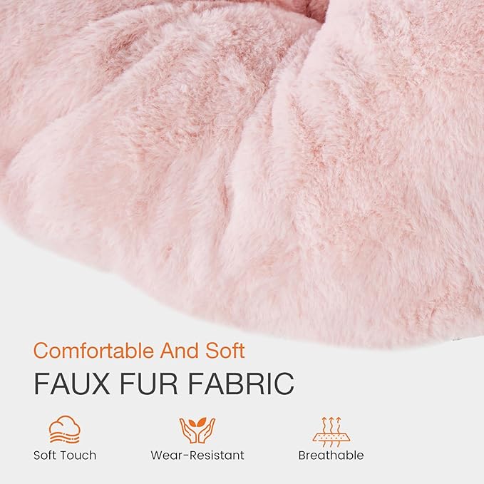 NEWBULIG Comfy Chair for Adults, Soft Faux Fur Foldable Lounge for Bedroom Living Room Dorm Rooms Flexible Reading Chair for Teens, Large Size, Square Shape