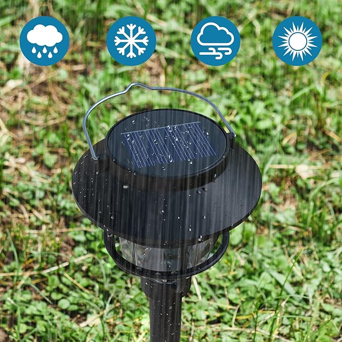 10 Pack Solar Pathway Lights Outdoor - Bright Solar Powered Garden Light with Warm White LED, Auto On/Off Waterproof Path Lights Decorative, Landscape Lighting for Yard Patio Walkway Driveway