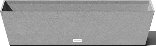 Veradek Pure Series Window Box Planter - Long Rectangular Planter for Indoor or Outdoor Windowsill/Balcony | Durable All-Weather Use with Drainage Holes | Modern Decor for Herbs, Small Plants, Flowers