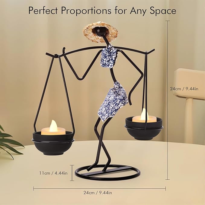 Notart Art Gallery | Creative African Tribal Lady Candle Holders, Tribal Lady Candle Holder Centerpieces, Iron Candlestick Holders for Home, Bar,Dining Table Decor, Personalizable Style Shelf Décor