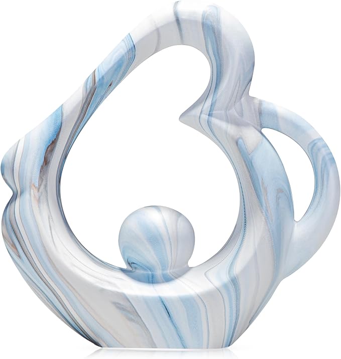 Abstract Sculptures Home Decor Ceramic Statue, Blue Sculpture Coffee Table Decor for Living Room, Dining Room Table Centerpieces, Abstract Art Desktop Decoration