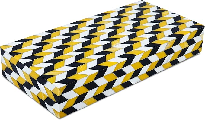 Handicrafts Home Handmade Marquet Artemis Collection Decorative Jewelry Box Organizer – Keepsakes, Trinkets, and Home Decor – Antique Coffee Table Storage, Memory Box, Farmhouse Style Decor, 12x6x2