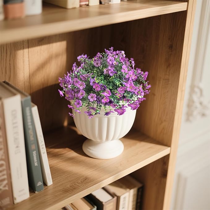 Artificial Mums for Outdoors Garden Home Fall Decor uv Resistant Outdoor Faux Plants Indoor Plastic Fake Plants Greenery Boxwood Porch Patio Fake Mums Flowers 12 Bundles Yard Decorations