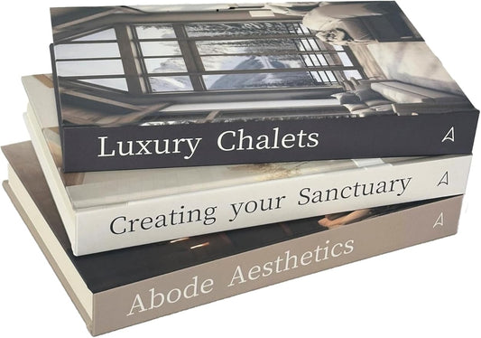 Array & Arrow Decorative Book Set of 3 for Home Decor | Hardcovered Book Set for Home Decor | Coffee Table Décor | Fake Books for Decoration | Faux Books for Decoration (Small - Blank Pages)