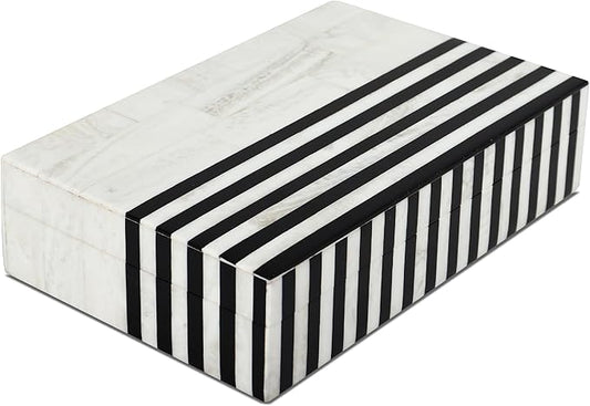 Handicrafts Home Handmade Mono Collection Decorative Jewelry Box Organizer – Keepsakes, Trinkets, and Home Decor – Antique Coffee Table Storage, Wedding Memory Box, Farmhouse Style Decor Lead, 8x5x2