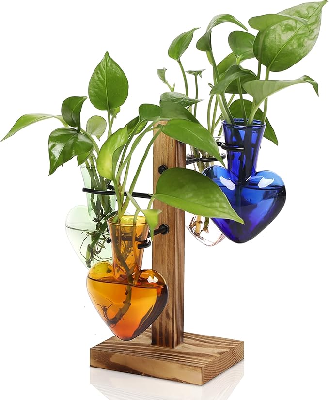 Plants Propagation Stations Plant Terrarium Kit Glass Planters for Indoor Plants House Plant Accessories Gift for Women - 4 Love Bulb Vase