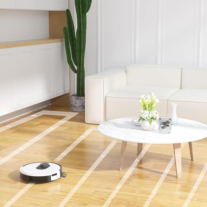 OKP Life Lidar Robot Vacuum Cleaner 4000Pa Suction Power, No-Go Zone, LiDAR Navigation, Smart Mapping Home Robotic Vacuum, Self-Charging, Wi-Fi/APP/Alexa Control, for Pet Hair, Carpet, Hard Floor