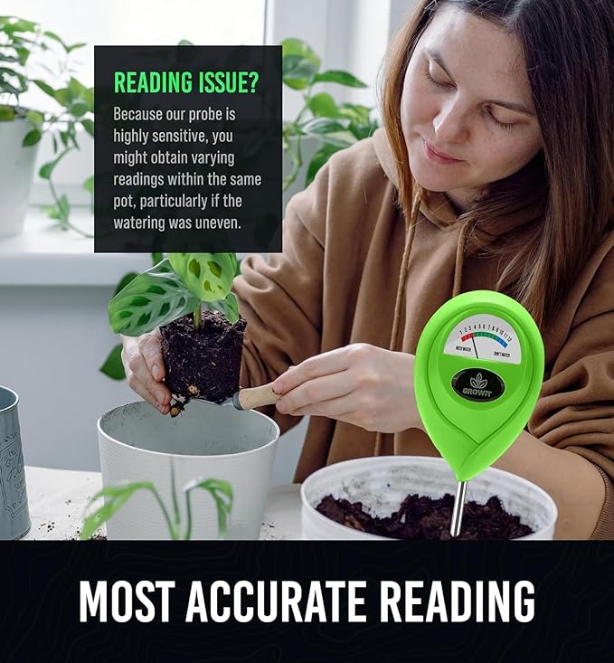 GROWIT Soil Moisture Meter for Plants - Plant Moisture Meter for House Plants | Hydrometer for Plants | Plant Moisture Meter Houseplants | Water Tester for Plants | Farming Plants (Pack of 2)