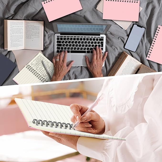 Jutom 18 Pcs Small Spiral Notebooks Memo Pads 3x5 Bulk Small Pocket Notebooks Mini Notepads with Lined Pages Mini Journals for Office Back to School Work Writing Supplies, 120 Pages (Pink)
