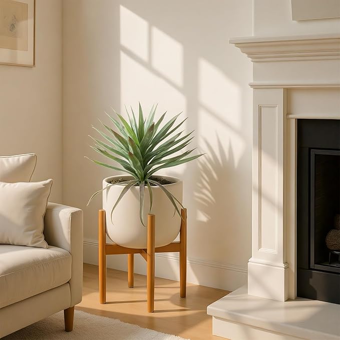 20" Tall Artificial Agave Plant with Ground Stakes Realistic Faux Agave for Indoor/Outdoor Home Decor (2 in 1)