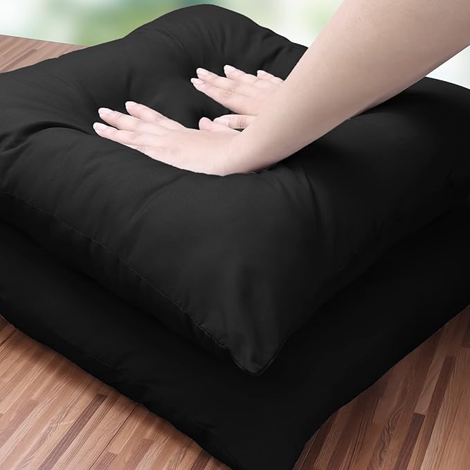 Utopia Bedding Throw Pillows Insert (Pack of 2, Black) - 18 x 18 Inches Bed and Couch Pillows - Indoor Decorative Pillow