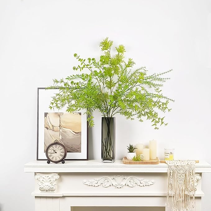 8PCS Artificial Greenery Stems,35''Faux Greenery Eucalyptus Fern Stems Picks for Floral Arrangements with 8 Kinds of Fake Plastic Plants Table Vase Filler Decor for Farmhouse Indoor Outdoor