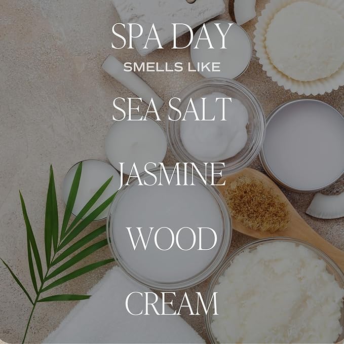 Sweet Water Decor Spa Reed Diffuser Set - Sea Salt, Wood, and Cream Scented Reed Diffuser for Home - Home Freshener Diffuser with Sticks - Long Lasting Fragrance, Made in The USA