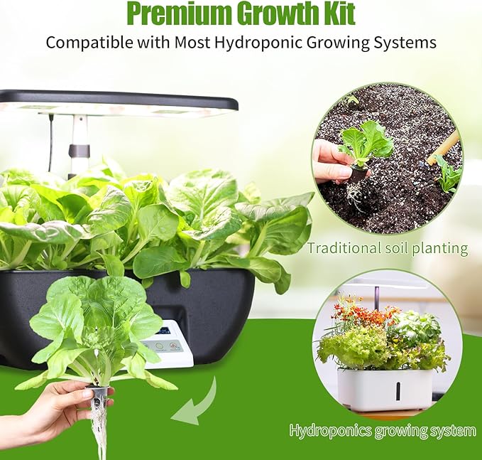 84 pcs Hydroponic Pod Kit for Aero Garden with 12 Grow Baskets, 12 Grow Sponges, 12 Grow Domes, 12 Plant Labels and 36 Seed Pod Label Stickers for All Hydroponics Garden Growing System