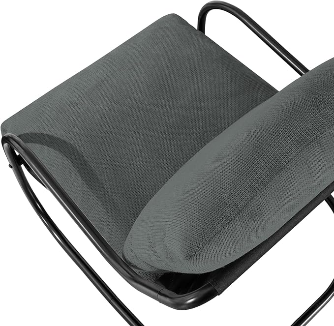 Peace nest Comfy Accent Chair Modern Living Room Bedroom Armchair with Mental Frame Comfortable Shredded Foam Cushion for Balcony Lounge Reading Meeting Room Dark Grey