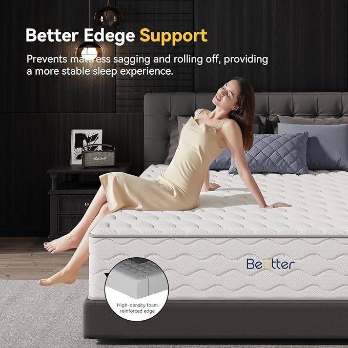 14 Inch Full Hybrid Mattress, 7-Zone Green Tea & Charcoal Cooling Gel Memory Foam Mattress in a box,Pocketed Springs for Isolate Motion, Pressure Relief, CertiPUR-US Certified, Support Comfort