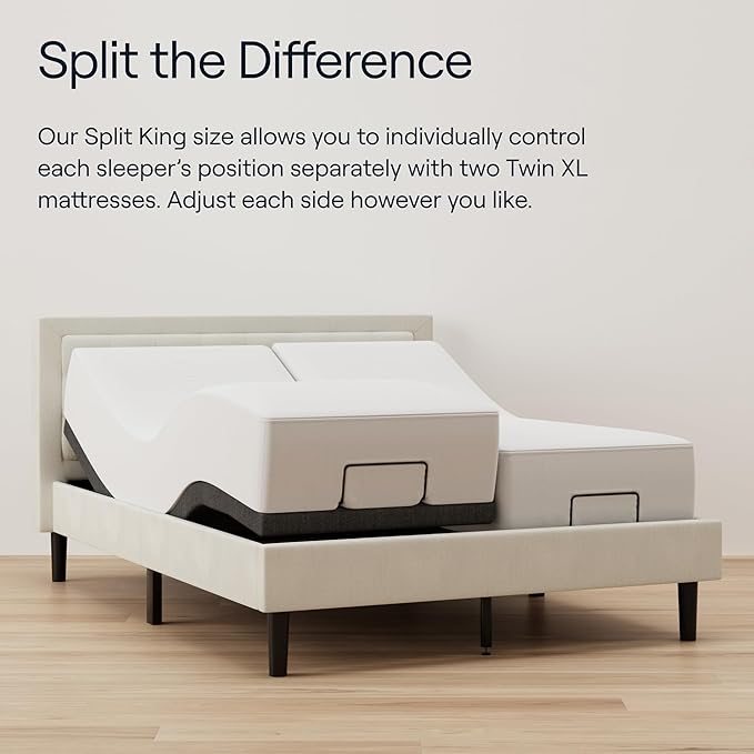 Nectar Premier Split King Adjustable Base & 13” Hybrid Mattress (New) - Head/Foot Incline - Medium Firm Memory Foam & Coils - Cooling Upgrade - 3 Massage Settings - 365-Night Trial & Forever Warranty