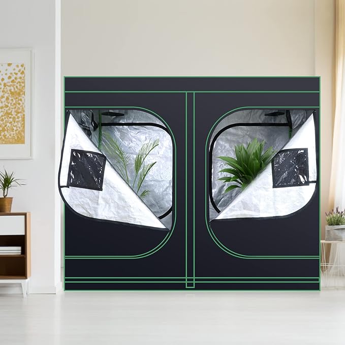 96''x48''x80'' Grow Tent Hydroponic Higher Density 600D Mylar Reflective Indoor Plant Greenhouse with Observation Window and Removable Floor Tray for Flora Vegetables Flower