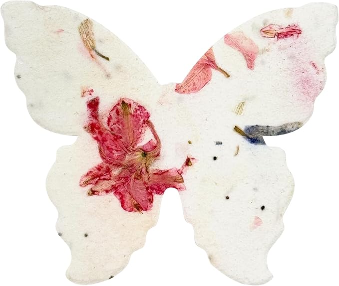 50 pcs Large Seed Paper – Pink Plantable Wildflower Butterflies for Bridal Shower, Wedding Gift, Birthday, Mother's Day & Other Milestone Celebrations