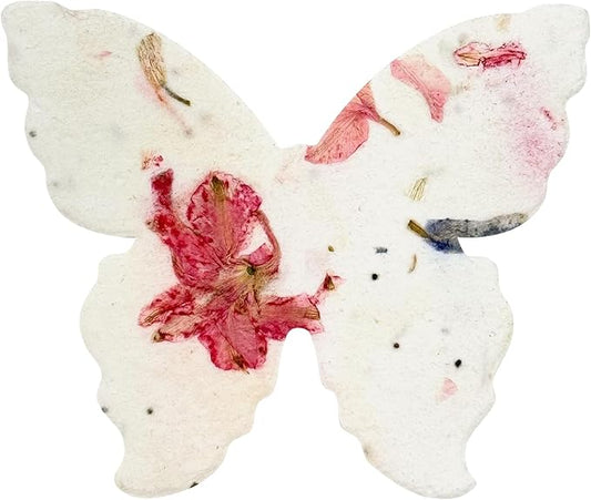 50 pcs Large Seed Paper – Pink Plantable Wildflower Butterflies for Bridal Shower, Wedding Gift, Birthday, Mother's Day & Other Milestone Celebrations
