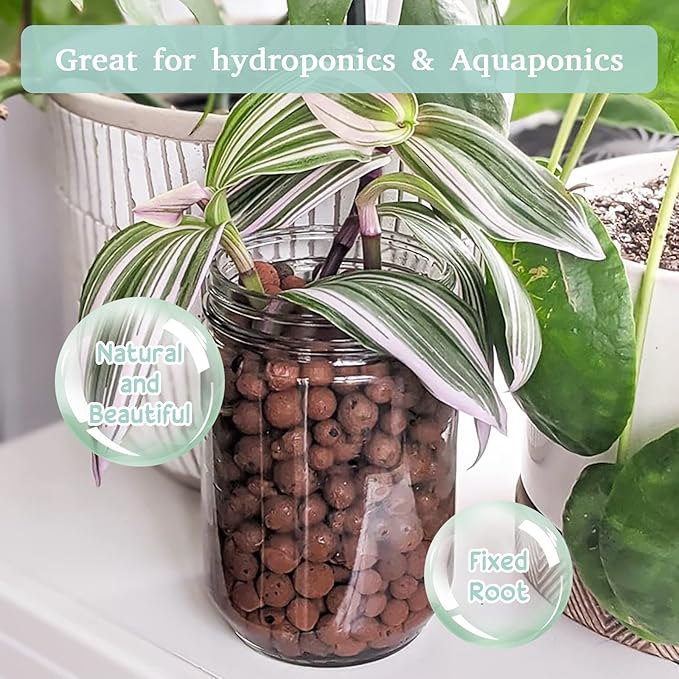 Legigo 6 LB Organic Leca Clay Pebbles for Plants, 4mm-16mm 100% Natural Leca Balls for Indoor Plants, Hydroton Clay Pebbles for Plants Hydroponic Aquaponics Growing Orchid Drainage Terrarium