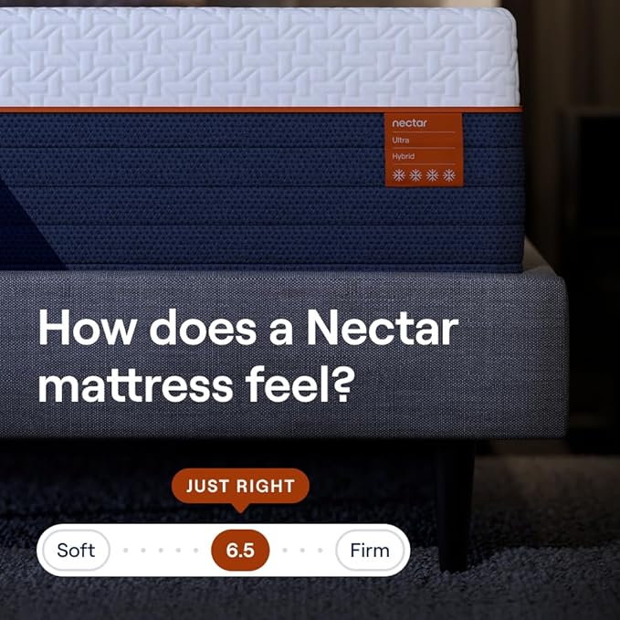 Nectar Ultra Hybrid 15” Full Mattress - Medium Firm - Cooling Fibers & Temperature Regulating Material - 4” Pressure Relief Layer - Zoned Ergonomic Support Layer - 365-Night Mattress Trial