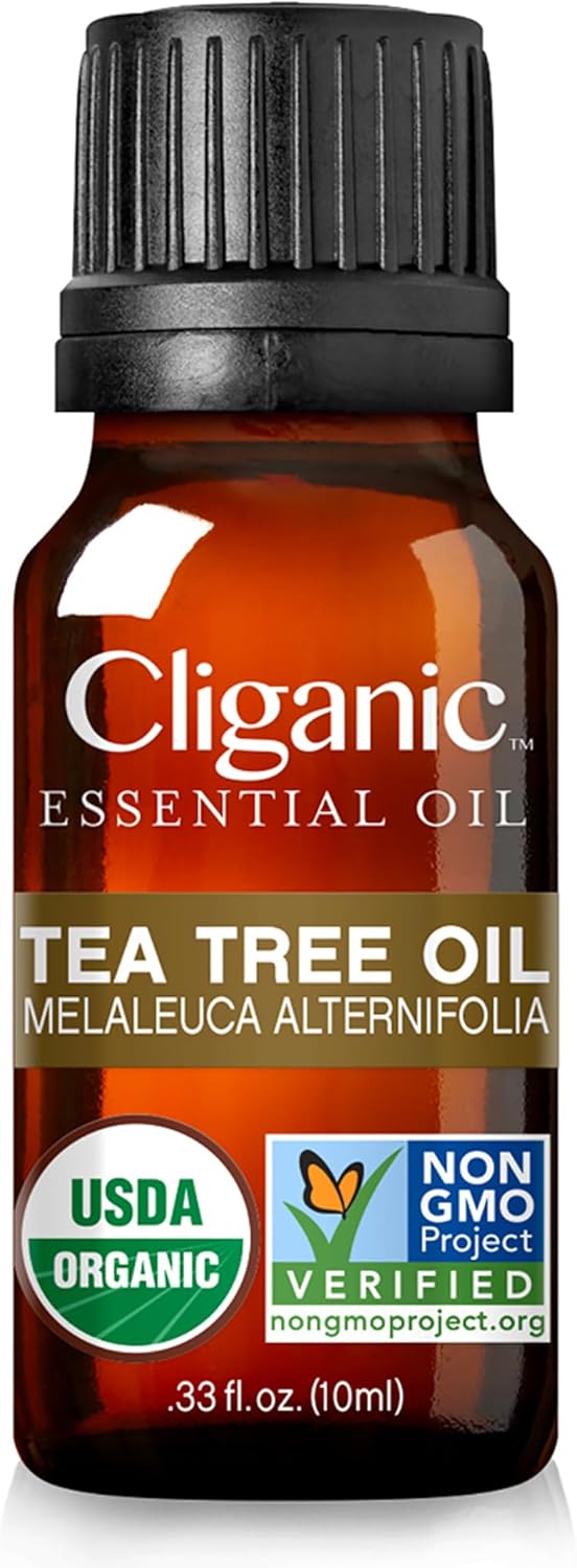 Cliganic Organic Tea Tree Essential Oil, 100% Pure Natural, for Aromatherapy | Non-GMO Verified (Packaging May Vary)