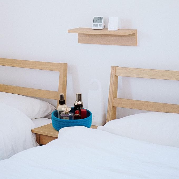 Small Shelf Storage Baskets for Organizing, 6 Pack Round Cotton Rope Bins, Decorative and Cute Woven Baskets for Bedroom and Closet, Key Tray Bowl, Home Decor Countertop Organizer (Rainbow)