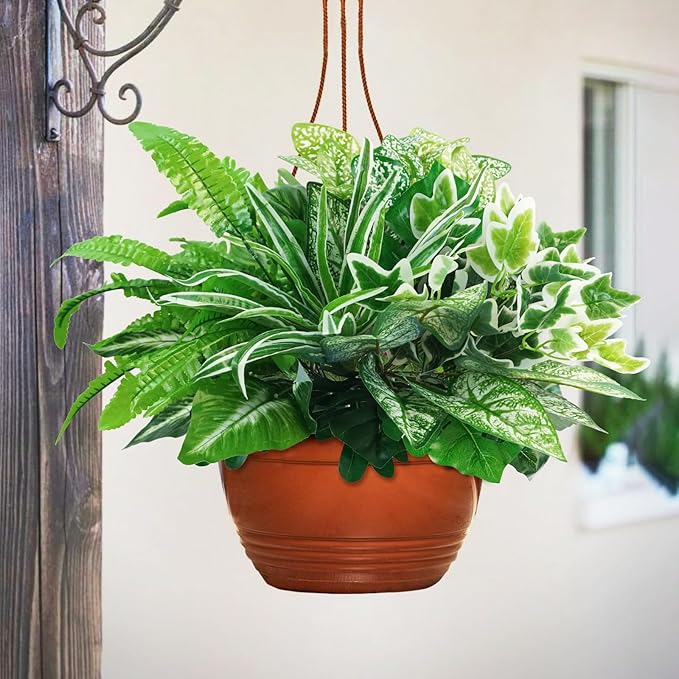 16 Bunches Fake Plants Outdoor UV Resistant Artificial Bushes Green Boxwood Shrubs Faux Plastic Plants Greenery Stems for Spring Outdoor Garden Patio Front Porch Yard Home Decor