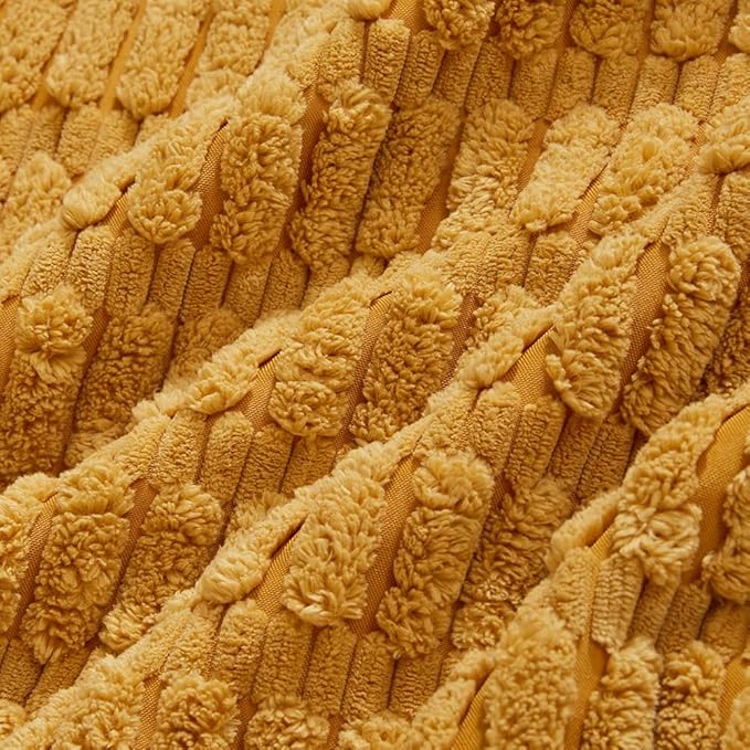 Fancy Homi Pack of 2 Mustard Yellow Lumbar Decorative Throw Pillow Covers 12x20 Inch for Living Room Couch Bedroom, Soft Corduroy Rectangle Cushion Case 30x50 cm, Rustic Farmhouse Home Decor