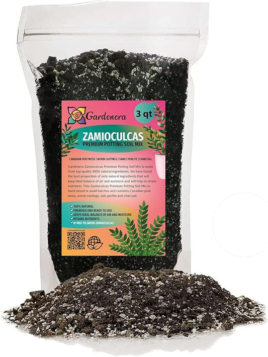 Zamioculcas Plant Potting Soil - Enhance Elegance and Health with Professional Grade Nutrient-Rich Mix - 3 Quart