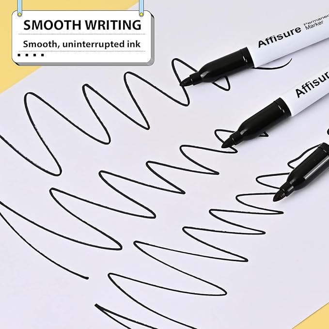 Permanent markers, 100 packspermanent markers bulk, quick dryingin one second, waterproof, smooth, noteasy to erase, durable, can be markedon glass, tiles and cloth, office supplies