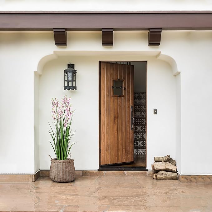 Fake Plants Home Decor Fake Flowers Artificial Plants Outdoor Tall Grass Plant Artificial Pampas Grass Decor Artificial Plants Indoor Fake Grass Living Room Decor Artificial Grass 36" 2PCS（Pink）