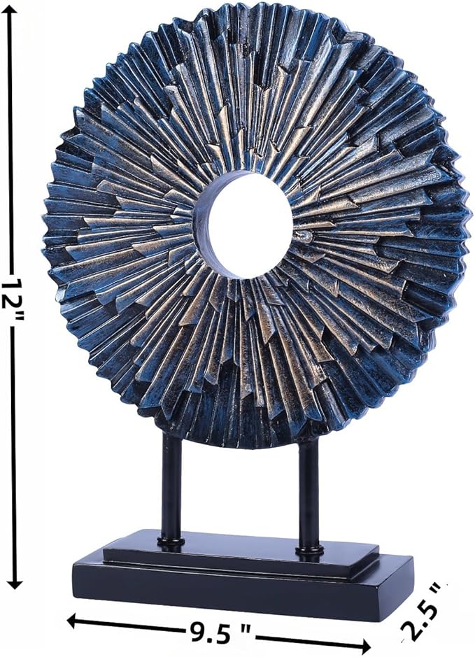 Minimalist Round Statue Above Cabinet Decor Kitchen, Modern Decorative Sculpture Home Decorations for Living Room Coffee Table, Office Decor Items, Center Pieces Decoration (Blue)