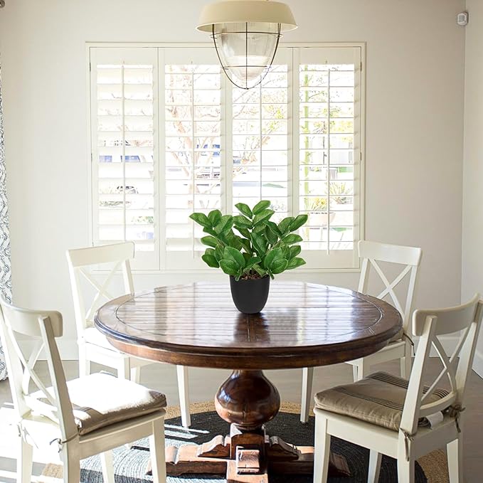 Briful Faux Plants Indoor, Artificial ZZ Plants in Black Pot Fake House Silk Plants for Home Office Dining Table Shelf Decor Bathroom Aesthetic (Green, 1Pack)