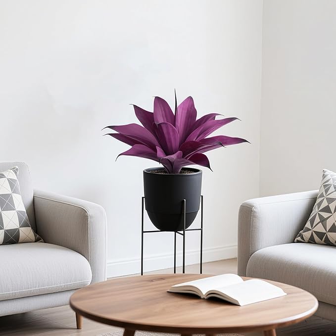 Artificial Agave 15In Faux Agave Fake Greenery Outdoor Artificial Plant Fake Plant for Indoor Home Decoration Plastic Plant Outdoor Decoration Front Porch Decor Simulation Plants 2Pack,Purple