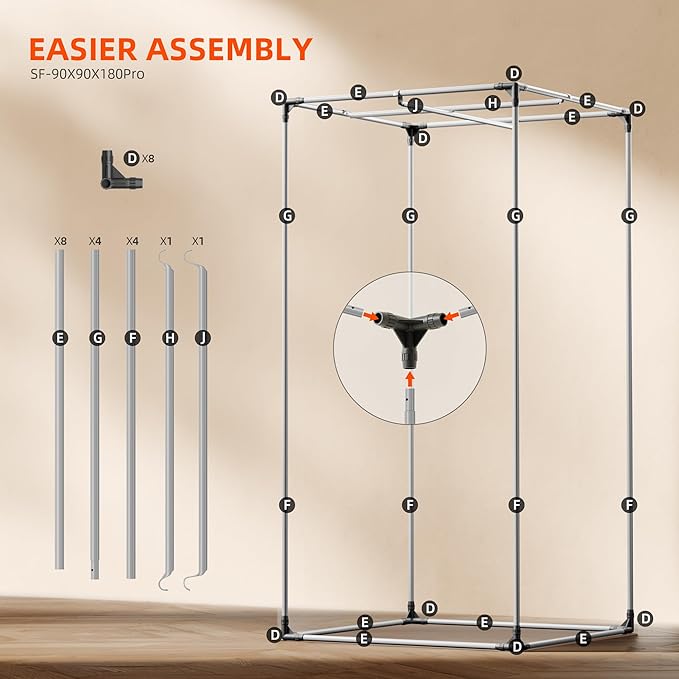 Spider Farmer Pro Series 3x3 Grow Tent, 36"x36"x72" with Roll-up Door, Observation Window Floor Tray, 2000D Thicken Mylar Canvas, 3x3x6 for Hydroponic Indoor Growing for SF4000, SE3000, G3000