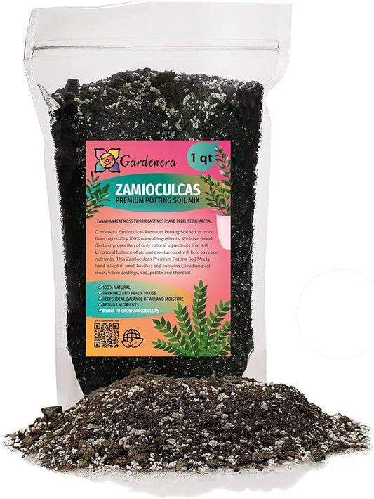 Premium Zamioculcas Plant Potting Mix - Crafted for Resilient Growth and Striking Elegance - 1 Quart