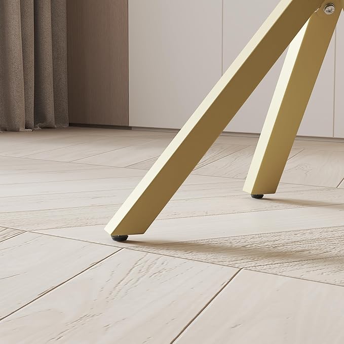 Tempered Glass Dining Table for 2-4, 36 Inch Round Kitchen Table with Gold Metal Legs Modern Dinner Table for Dining Room Kitchen