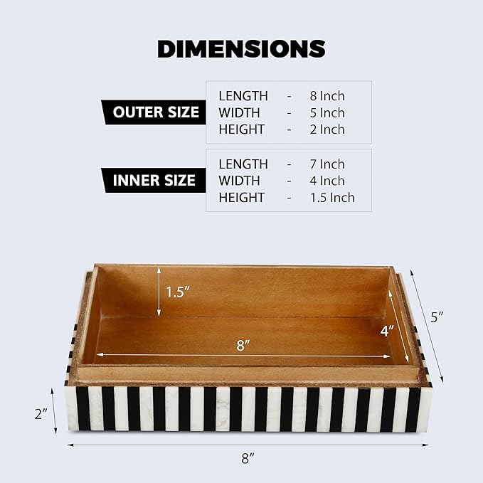 Handicrafts Home Handmade Mono Collection Decorative Jewelry Box Organizer – Keepsakes, Trinkets, and Home Decor – Antique Coffee Table Storage, Wedding Memory Box, Farmhouse Style Decor Lead, 8x5x2