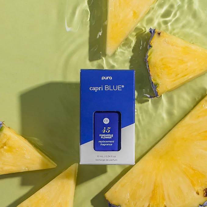 Capri Blue Pura Smart Home Plug-in Diffuser Refills – Includes 2 Capri Blue Pura Refills for Plug In Diffusers for Home - Long Lasting Luxury Scents - Pineapple Flower (Pack of 2)