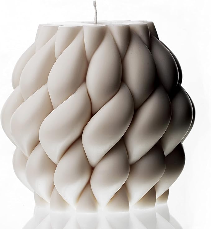 LAWA Knot Ball Candle - Large Beautiful Handmade Pillar Scented Soy Wax Elegant Bubble Aesthetic Candle Housewarming Gift Home Room Shelf Decor Idea White