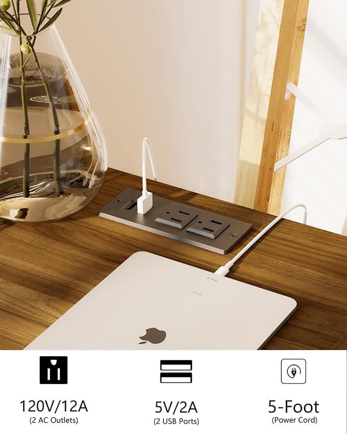 Nightstand with Outlet,Modern Bedside Table with Storage Drawer and Open Wood Shelf, for Living Room, Bedroom and Small Spaces, Accent Night Stand with Solid Wood Legs, Easy Assembly,Brown