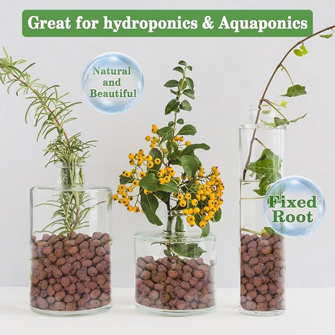Legigo 4 LB Organic Leca Clay Pebbles for Plants, 4mm-16mm 100% Natural Leca Balls for Indoor Plants, Hydroton Clay Pebbles for Plants Hydroponic Aquaponics Growing Orchid Drainage Terrarium