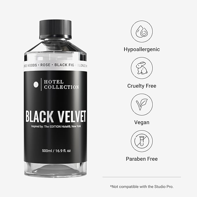 Hotel Collection Diffuser Oil - Black Velvet - Aromatherapy Essential Fragrance Oil - Blonde Woods, Rose, and Black Fig - 500ML 16.9 Fl oz