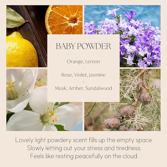 396 st. Rose Flower Reed Diffuser, Baby Powder, 200ml(6.7oz) / Reed Diffuser Sets, Home Fragrance, Scented Oils, Home & Bathroom Décor